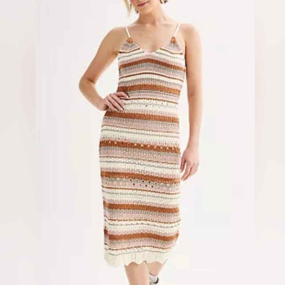 Freshman 1996 Ombre Striped Crochet Dress Size M
